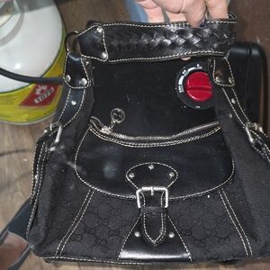 Gucci Black Shoulder Bag with Braided Strap